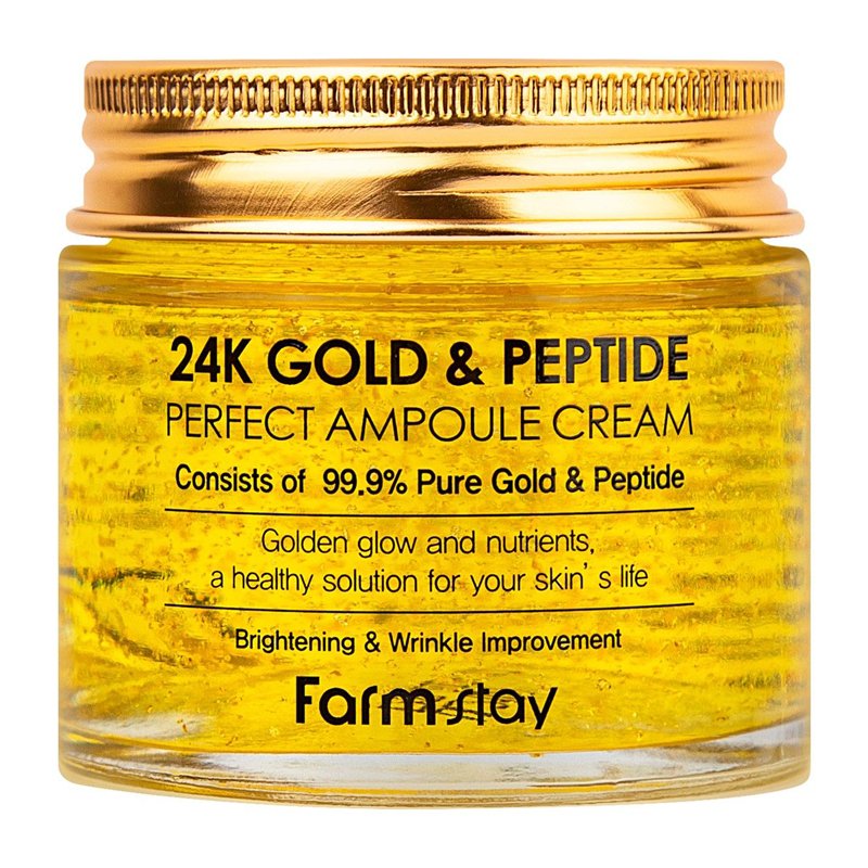 Farm Stay 24K Gold & Peptide Perfect Ampoule Cream – jauninamasis veido kremas