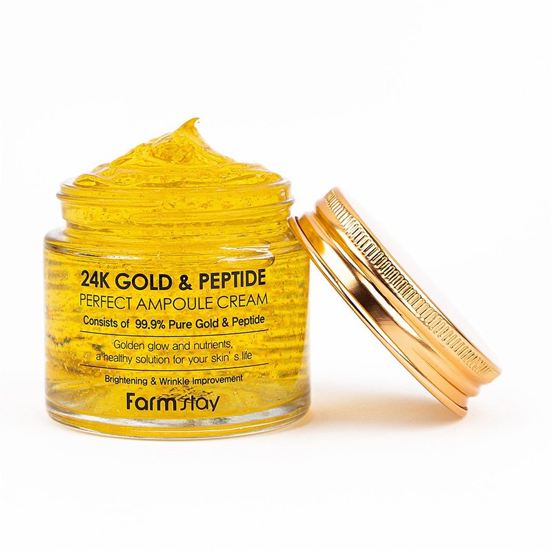 Farm Stay 24K Gold & Peptide Perfect Ampoule Cream – jauninamasis veido kremas