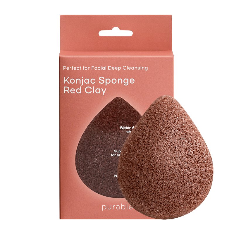 purable Konjac Sponge Red Clay – konjako kempinėlė veidui prausti