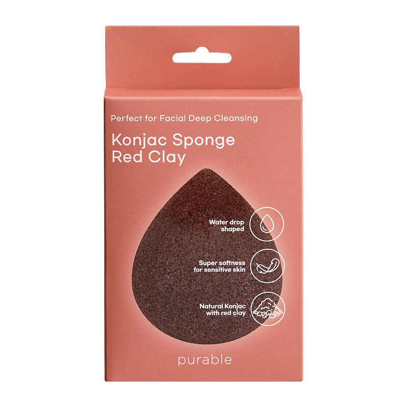 purable Konjac Sponge Red Clay – konjako kempinėlė veidui prausti