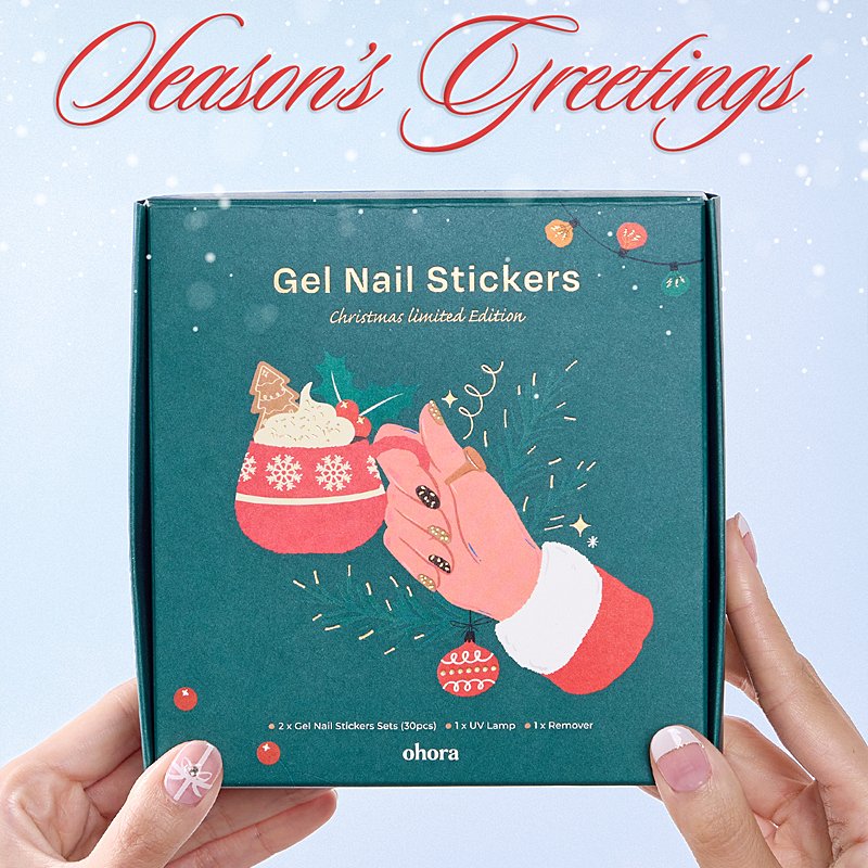 ohora Semi Cured Gel Nail Strips Christmas Set Limited Edition – gelinių nagų šventinis rinkinys