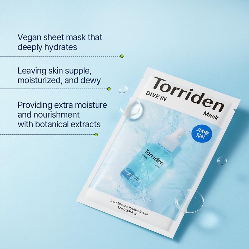 Torriden Dive-In Low Molecule Hyaluronic Acid Mask  – drėkinamoji veido kaukė