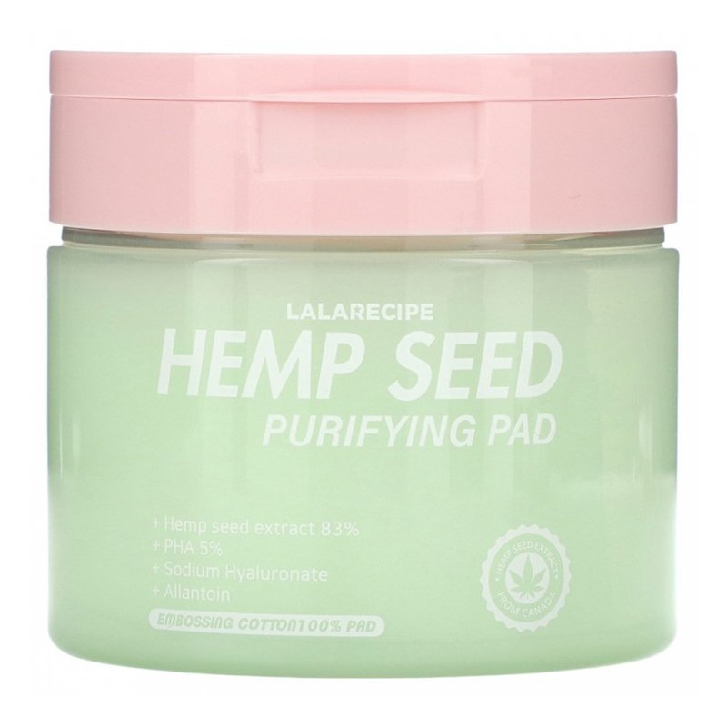 LALARECIPE Hemp Seed Purifying Pad – valomieji diskeliai su toniku