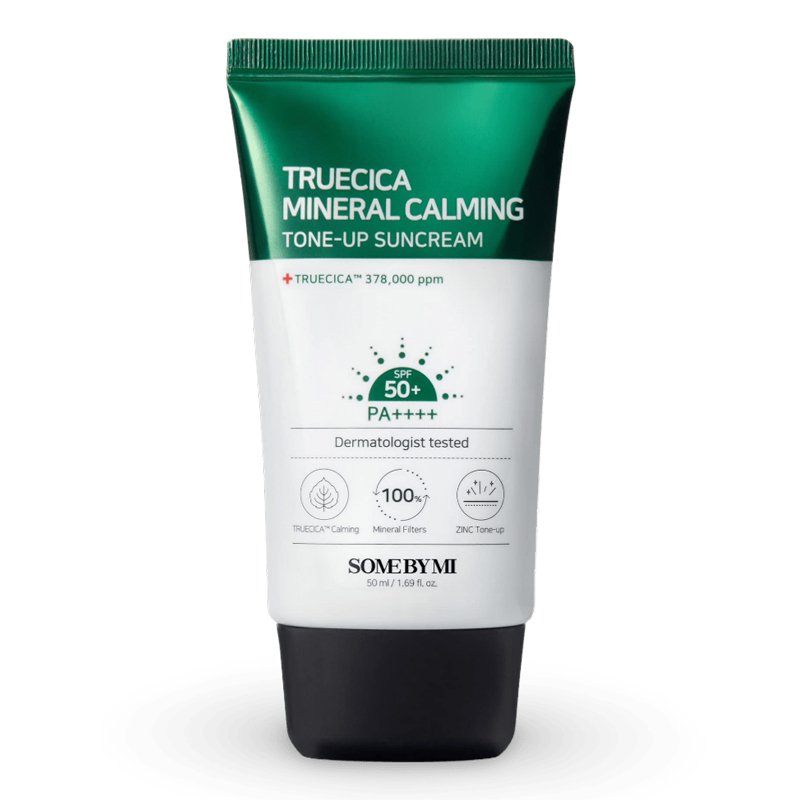 Some By Mi Truecica Mineral Calming Tone-Up Suncream SPF50+ PA++++ – tonuojantis apsauginis kremas nuo saulės