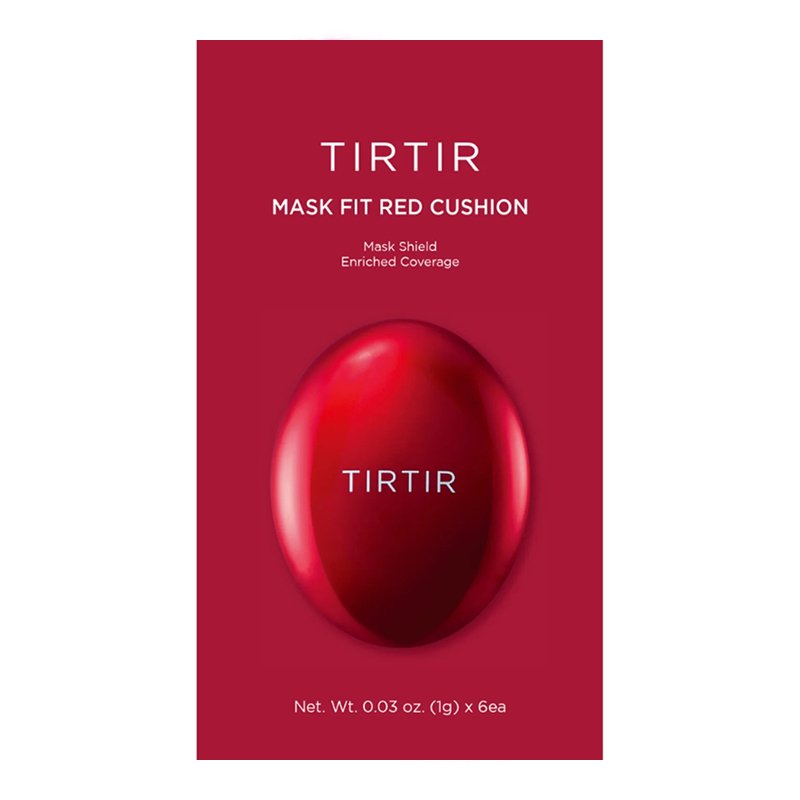 TIRTIR Mask Fit Red Red Cushion Foundation 6 Colors 13C; 13N; 15C; 17C; 17N; 17W – 6 spalvų mėginukų rinkinys