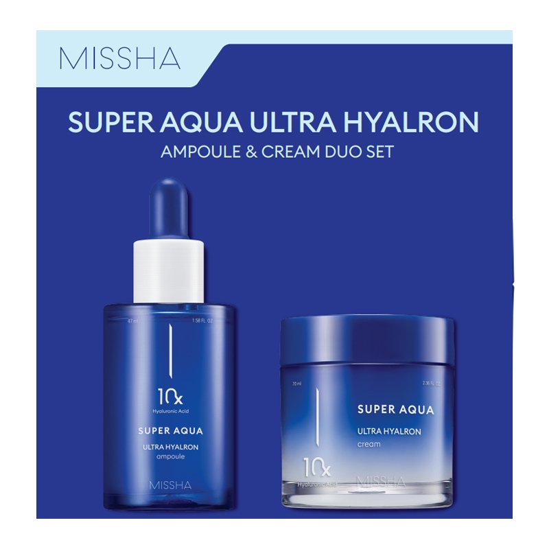 Missha Super Aqua Ultra Hyalron Duo Set – serumo ir kremo rinkinys