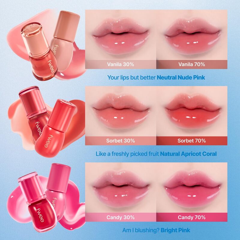 fwee 3D Voluming Gloss Blushed Moment Candy 70% – lūpų dažai