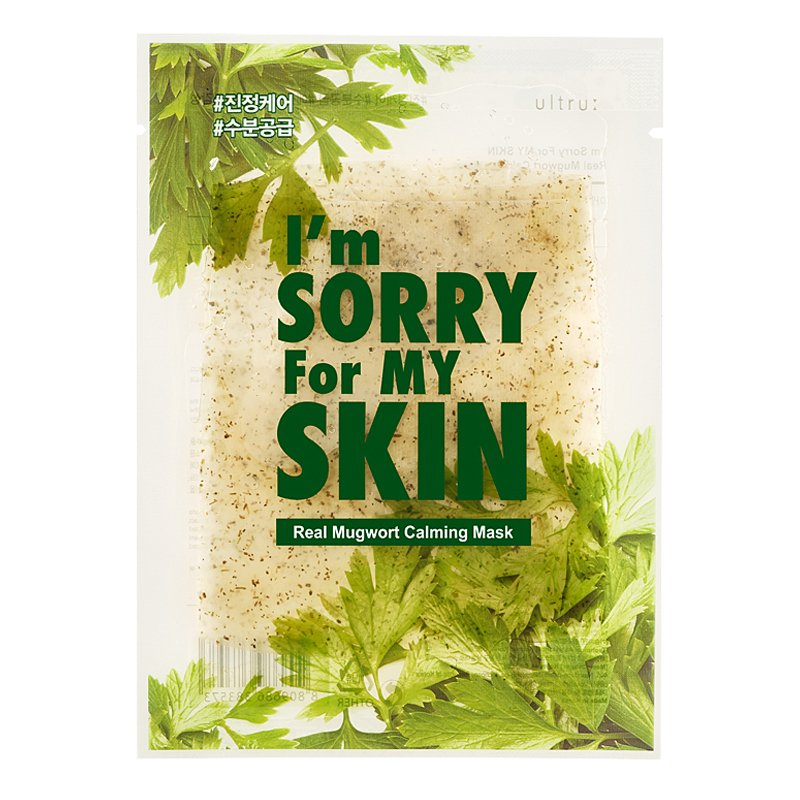 ultru I'm Sorry For My Skin Real Mugwort Calming Mask – raminamoji veido kaukė