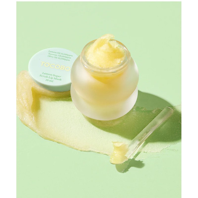 TOCOBO Lemon Sugar Scrub Lip Mask – naktinė šveičiamoji lūpų kaukė