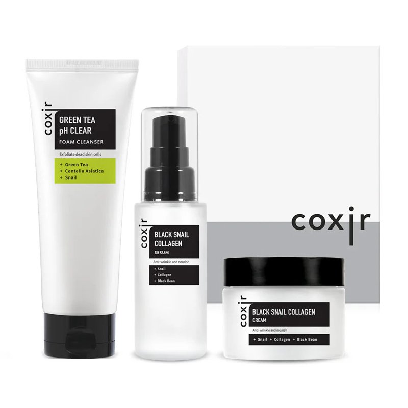 Coxir Black Snail Collagen Set – kosmetikos su sraigėmis rinkinys