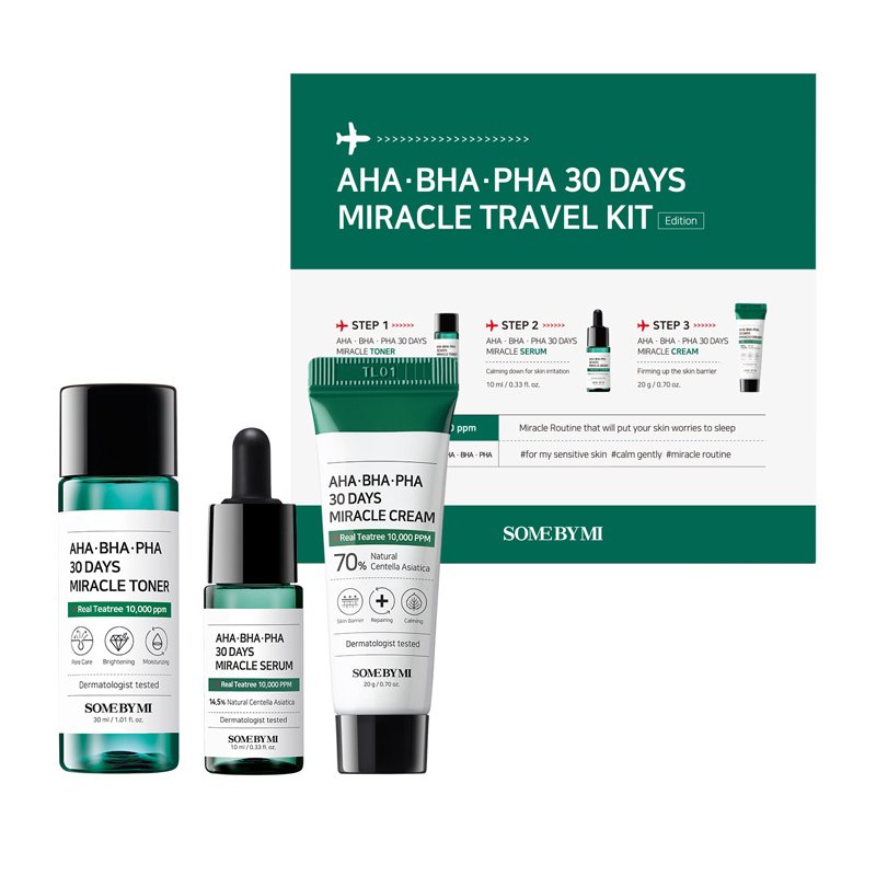 Some By Mi AHA BHA PHA 30 Days Miracle Travel Kit - kosmetikos mini rinkinys