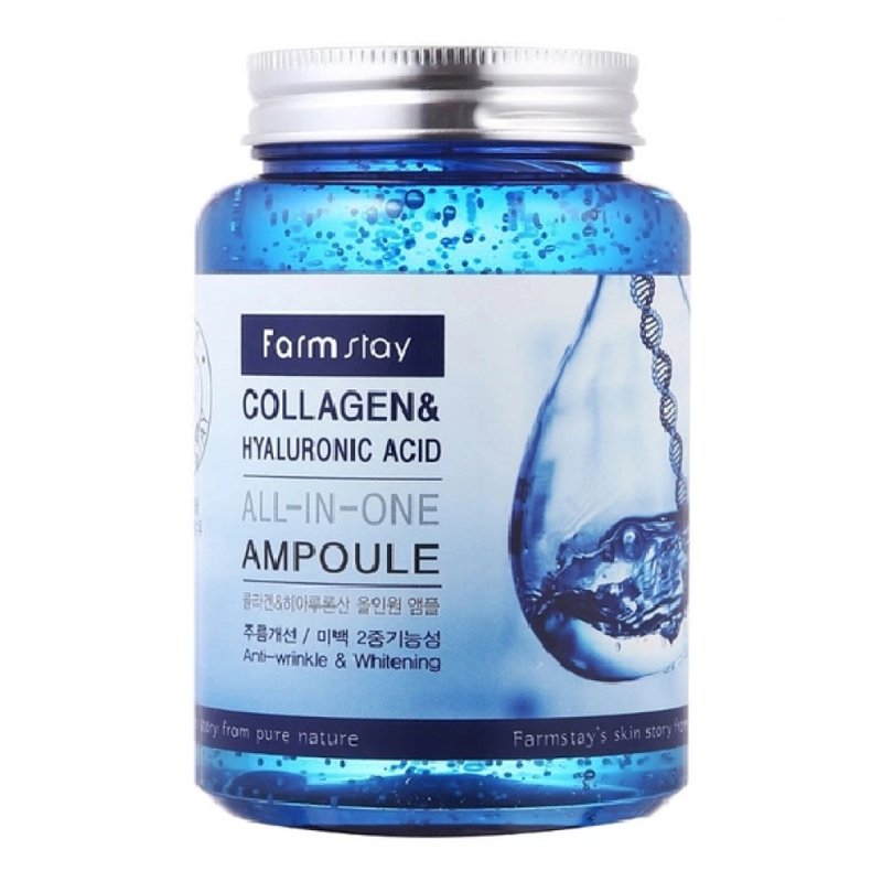 Farmstay Collagen Hyaluronic Acid All-In One Ampoule – drėkinamoji ampulė