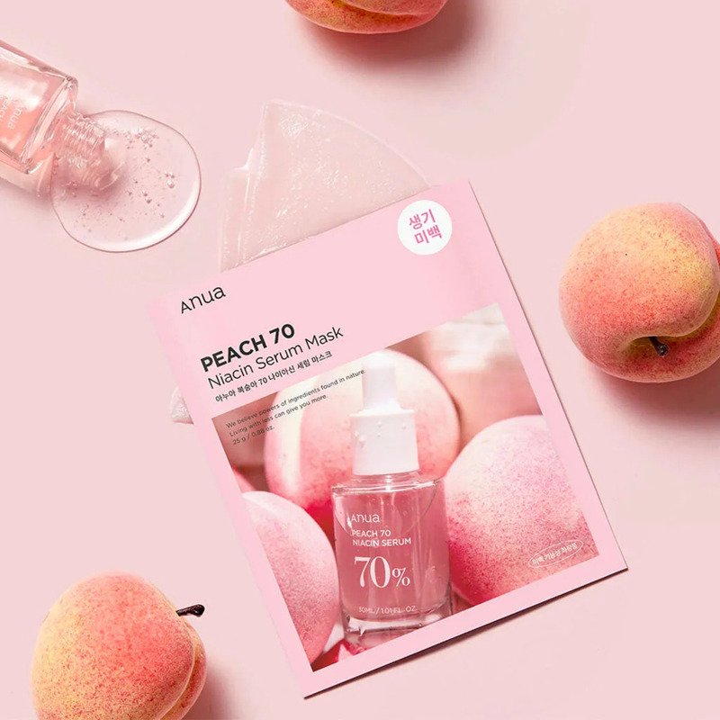 Anua Peach 70 Niacin Serum Mask – drėkinamoji veido kaukė