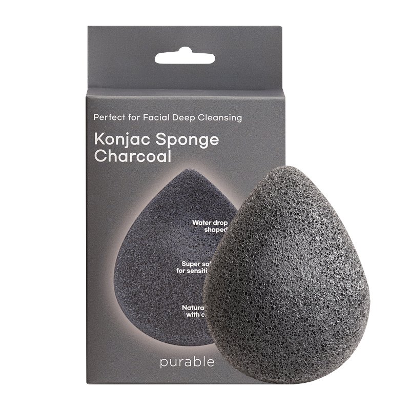 purable Konjac Sponge Charcoal – konjako kempinėlė veidui prausti