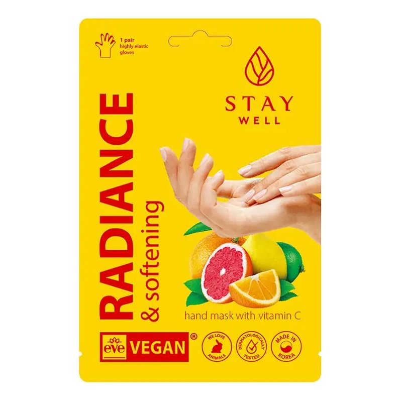 Stay Well Radiance & Softening Hand Mask C Vitamin Complex - šviesinamoji rankų kaukė