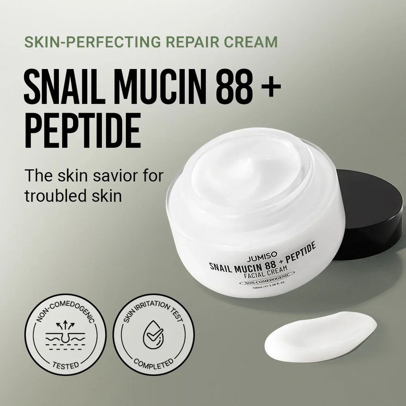 Jumiso Snail Mucin 88 + Peptide Facial Cream – veido kremas