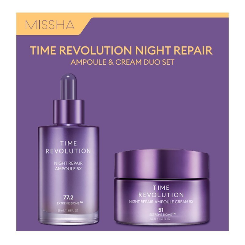 Missha Time Revolution Night Repair Duo Set – jauninamosios kosmetikos rinkinys 